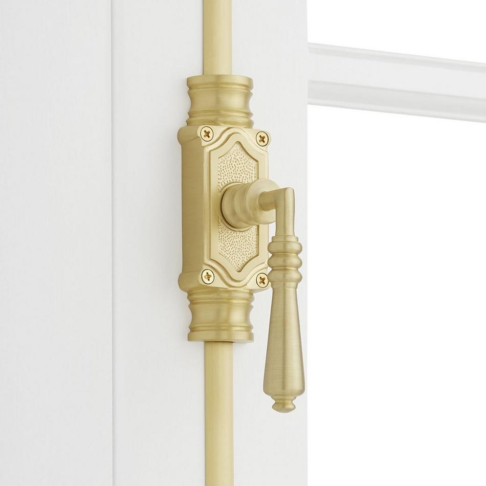 Romlain Brass Cabinet Cremone Bolt - Left Hand - Satin Brass, , large image number 0