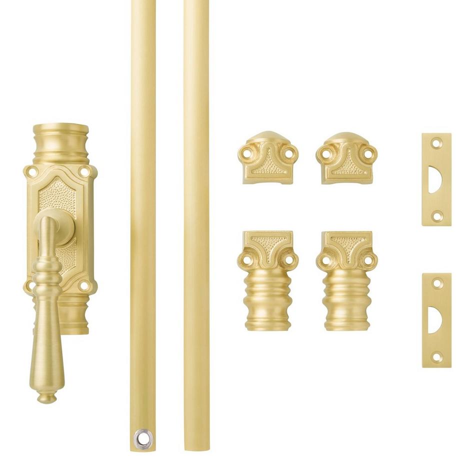 Romlain Brass Cabinet Cremone Bolt - Left Hand - Satin Brass, , large image number 3