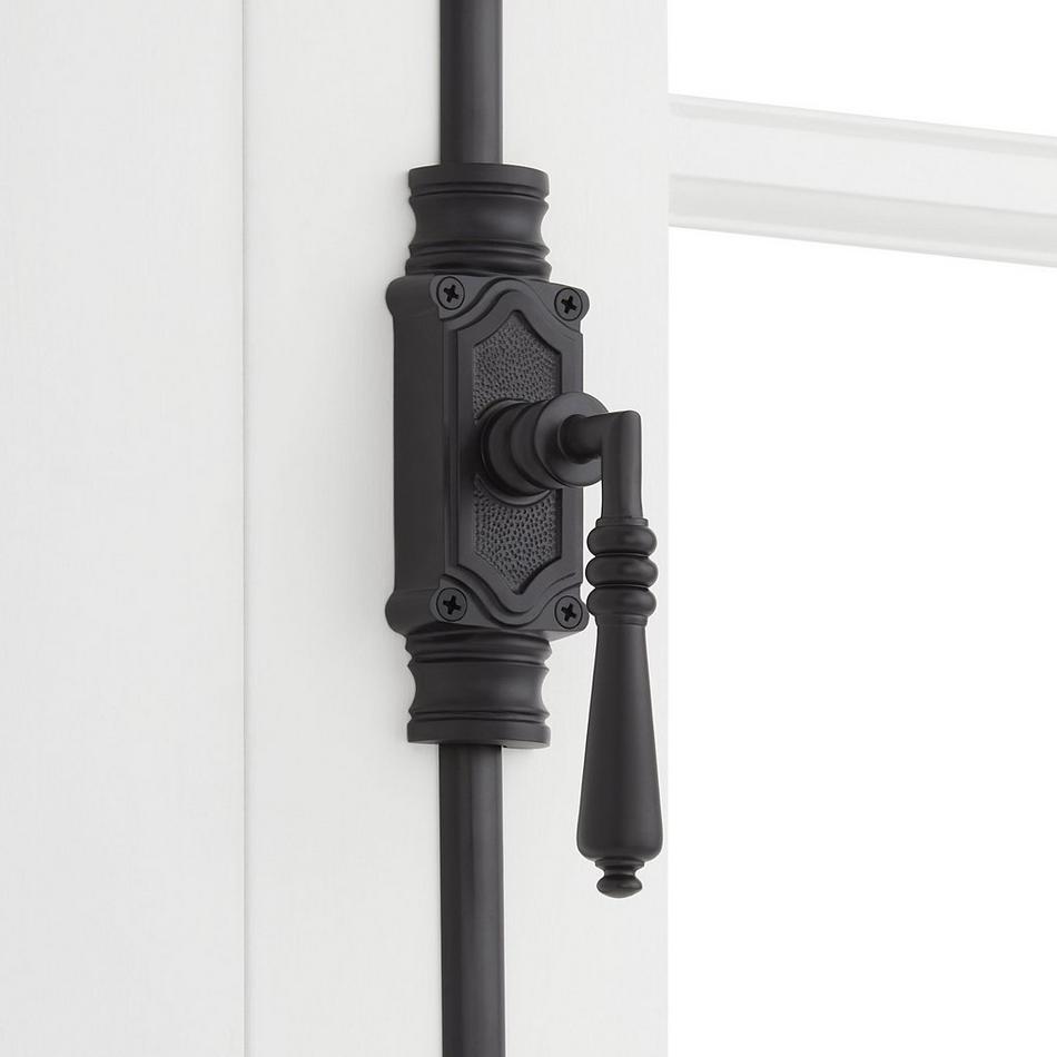 Romlain Brass Door Cremone Bolt - Left Hand - Matte Black, , large image number 0