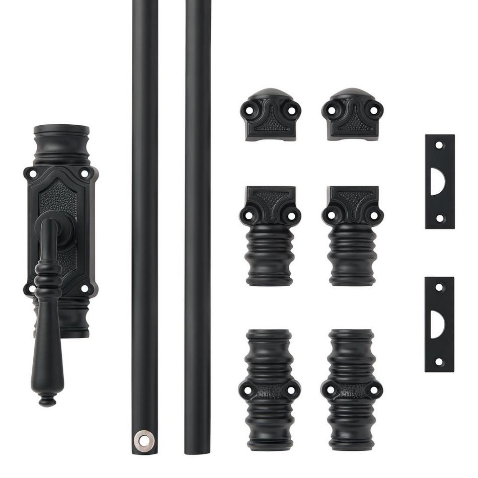 Romlain Brass Door Cremone Bolt - Left Hand - Matte Black, , large image number 4