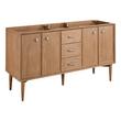 60" Wendolyn Teak Double Vanity with Undermount Sinks - Outlets - Washed Teak - AW Quartz - 3H, , large image number 1