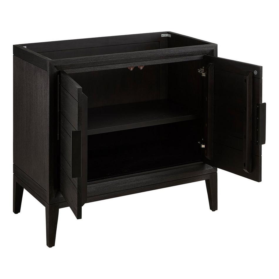 36" Aliso Teak Vanity - Charred Timber Black - Vanity Cabinet Only, , large image number 1
