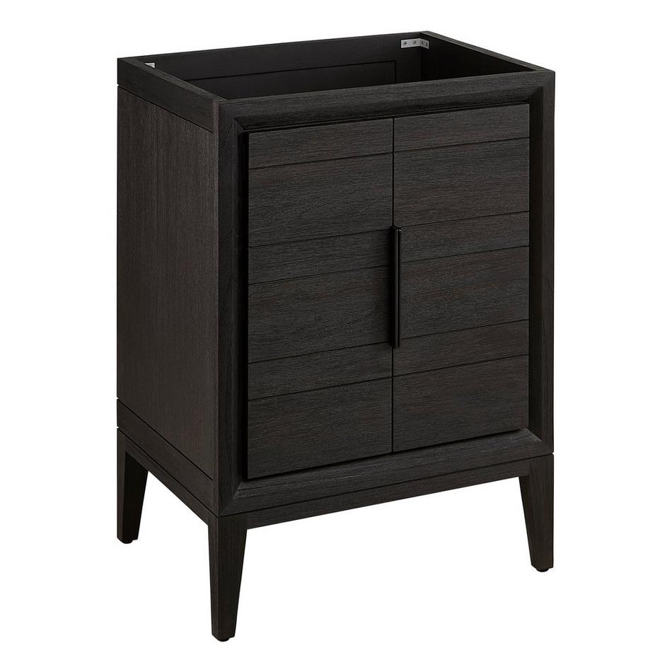 24" Aliso Teak Vanity with Rectangular Undermount Sink - Charred Timber Black, , large image number 3
