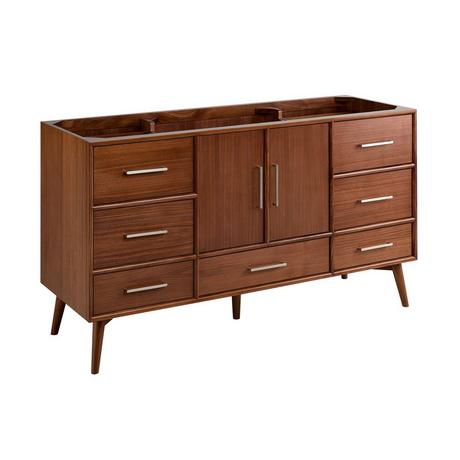 60" Novak Mahogany Single Vanity - True Walnut - Vanity Cabinet Only