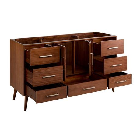 60" Novak Mahogany Single Vanity - True Walnut - Vanity Cabinet Only