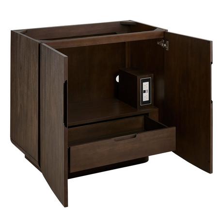36" Yvon Vanity with Outlet - Deep Taupe - Vanity Cabinet Only