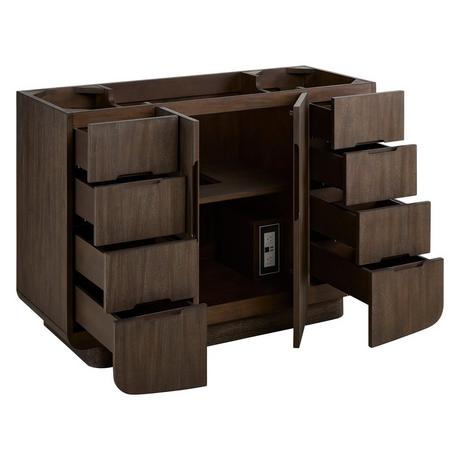 48" Yvon Vanity with Outlet - Deep Taupe - Vanity Cabinet Only