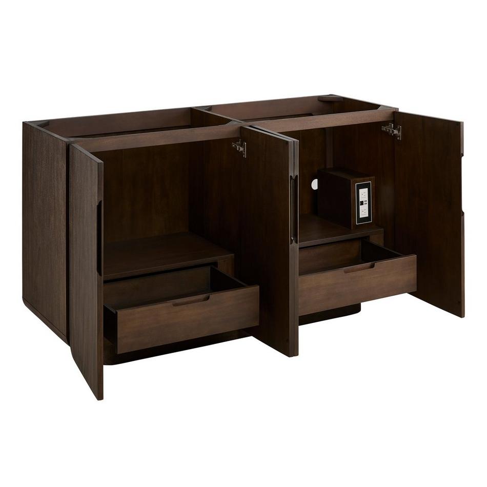 60" Yvon Double Vanity with Outlets - Deep Taupe - Vanity Cabinet Only, , large image number 1