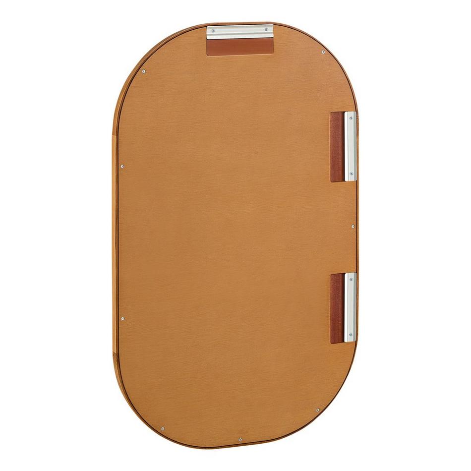 22" x 36" Sylvaine Oval Teak Vanity Mirror - Natural Teak, , large image number 2