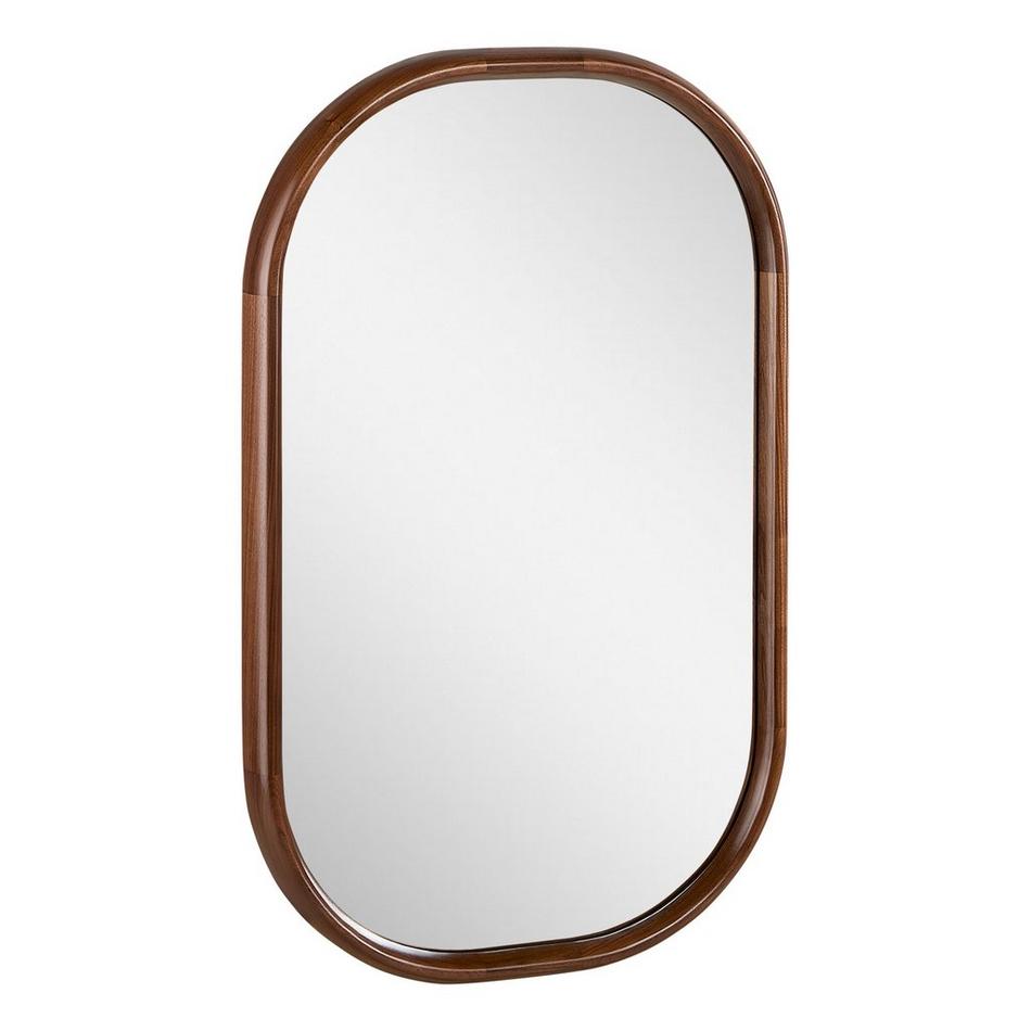 22" x 36" Sylvaine Oval Walnut Vanity Mirror - True Walnut, , large image number 1