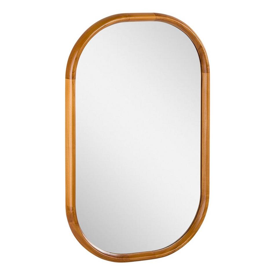 22" x 36" Sylvaine Oval Teak Vanity Mirror - Teak, , large image number 1
