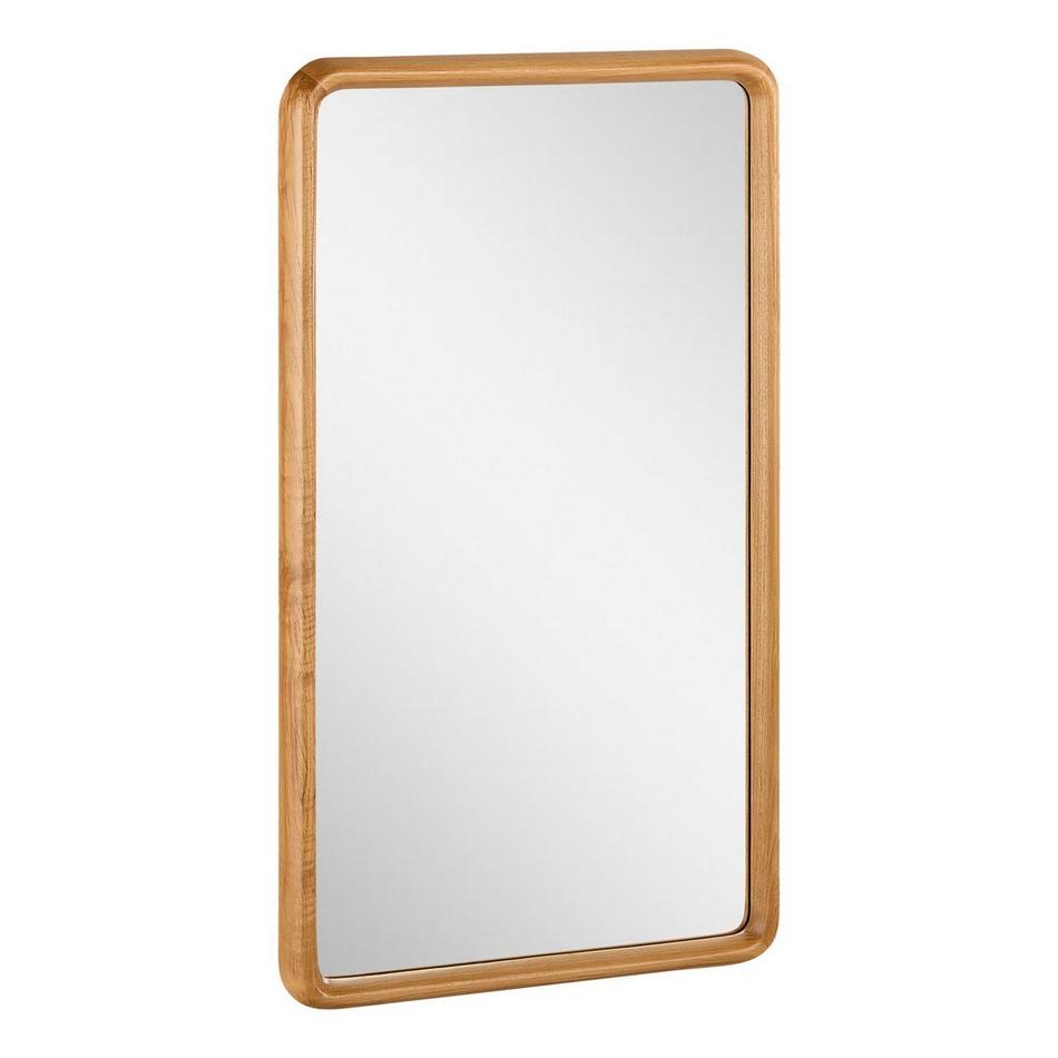 20" x 36" Sylvaine Rounded Rectangle Teak Vanity Mirror - Natural Teak, , large image number 1