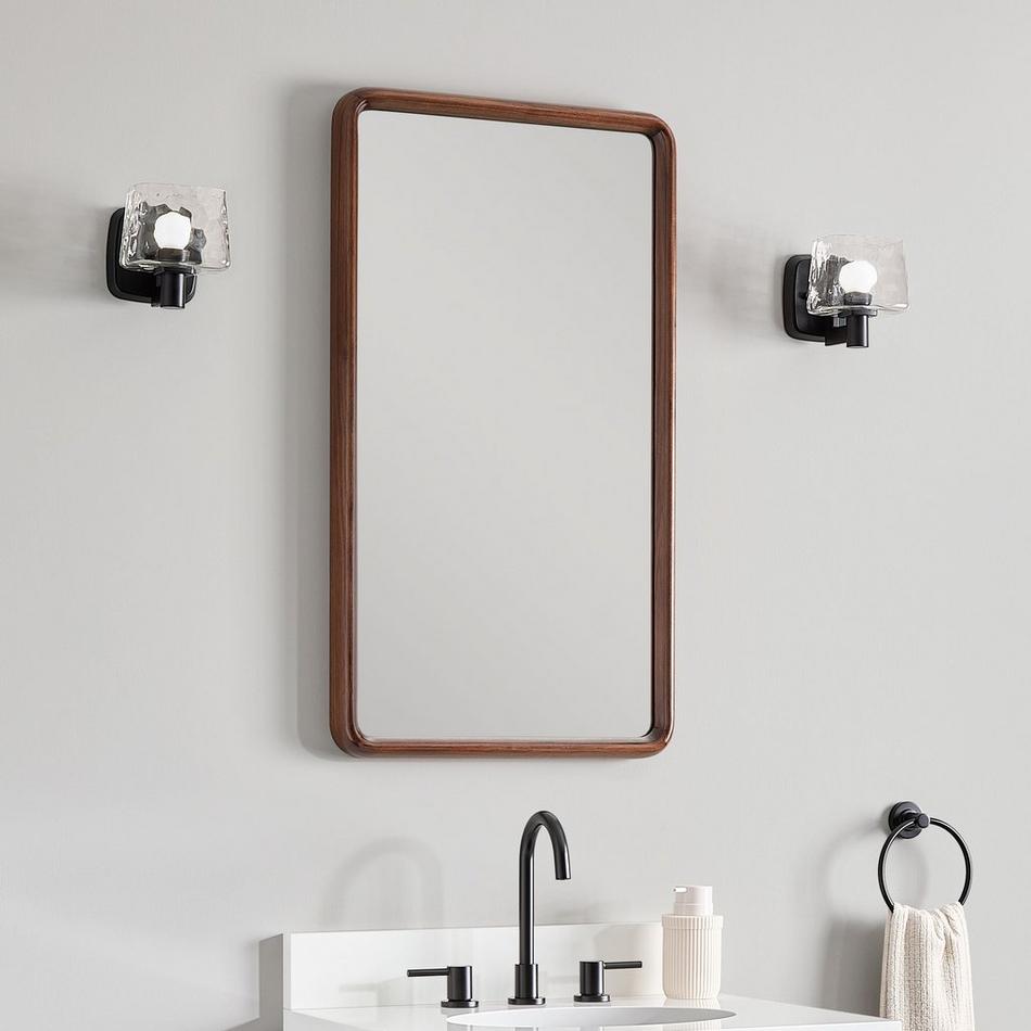 20" x 36" Sylvaine Rounded Rectangle Walnut Vanity Mirror - True Walnut, , large image number 0