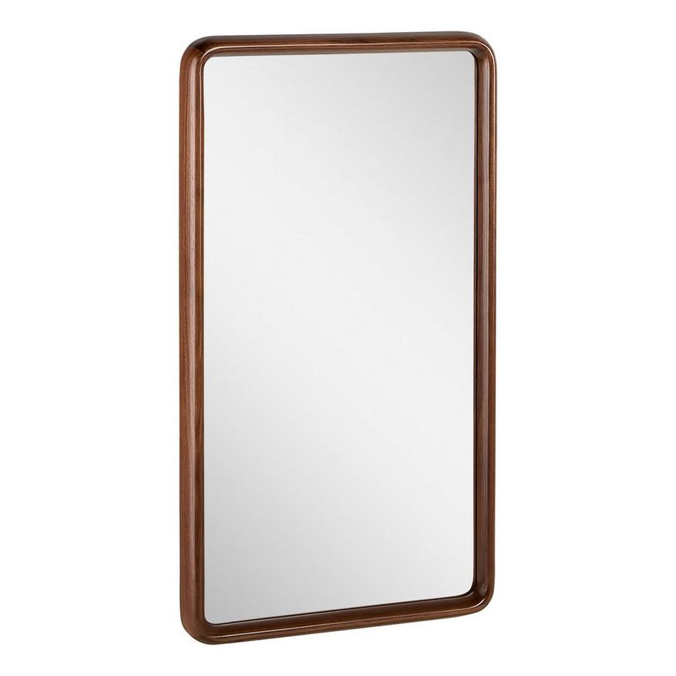 20" x 36" Sylvaine Rounded Rectangle Walnut Vanity Mirror - True Walnut, , large image number 1