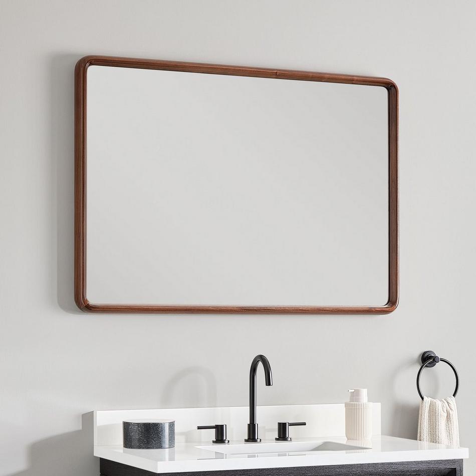 Sylvaine Rounded Rectangle Wood Vanity Mirror, , large image number 1