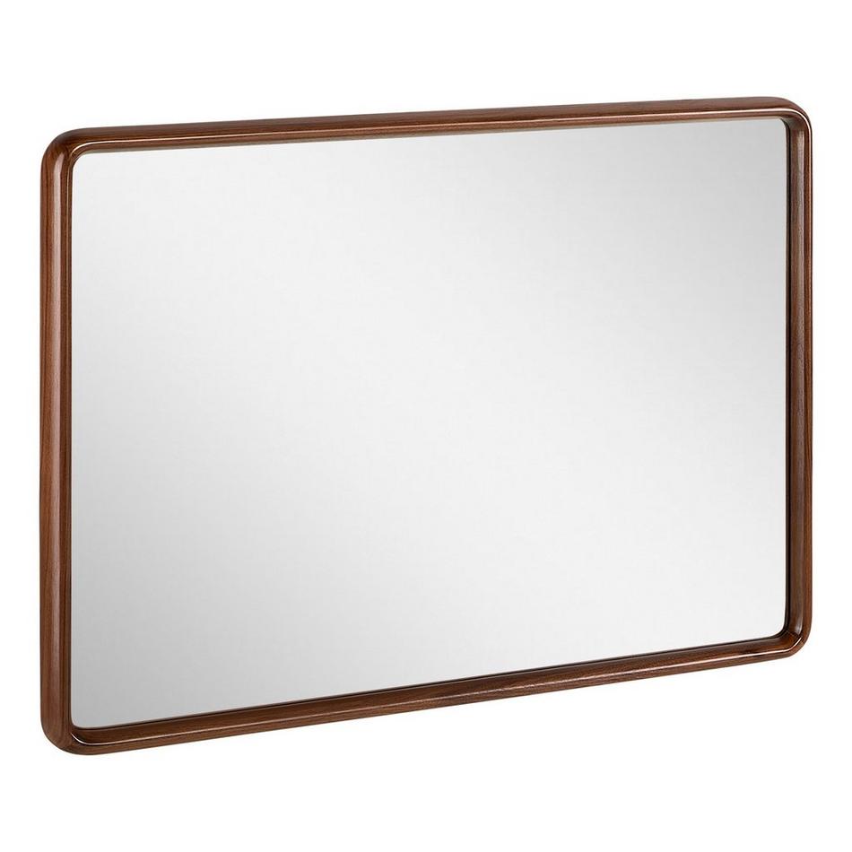 30" x 42" Sylvaine Rounded Rectangle Walnut Vanity Mirror - True Walnut, , large image number 1