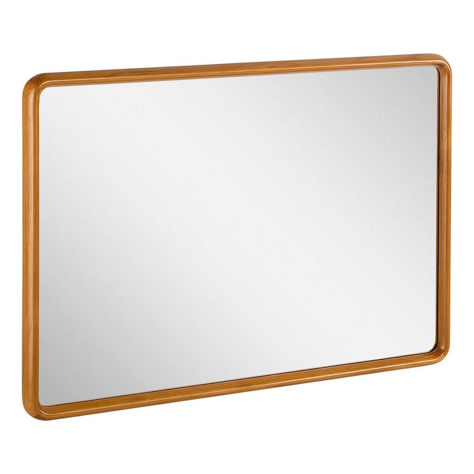 30" x 42" Sylvaine Rounded Rectangle Teak Vanity Mirror - Teak, , large image number 1