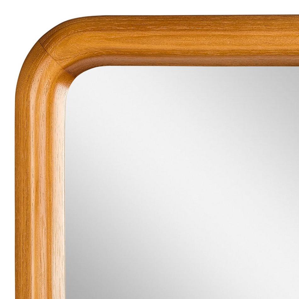 30" x 42" Sylvaine Rounded Rectangle Teak Vanity Mirror - Teak, , large image number 3