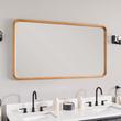 54" x 30" Sylvaine Rounded Rectangle Teak Vanity Mirror - Natural Teak, , large image number 0