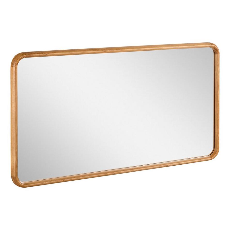 54" x 30" Sylvaine Rounded Rectangle Teak Vanity Mirror - Natural Teak, , large image number 1
