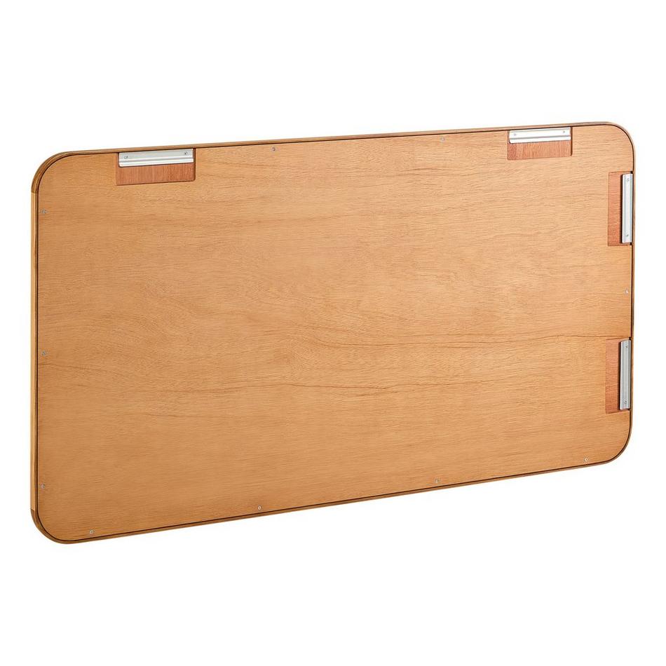 54" x 30" Sylvaine Rounded Rectangle Teak Vanity Mirror - Natural Teak, , large image number 2