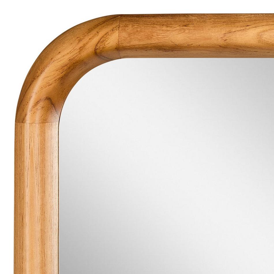 54" x 30" Sylvaine Rounded Rectangle Teak Vanity Mirror - Natural Teak, , large image number 3