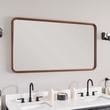 54" x 30" Sylvaine Rounded Rectangle Walnut Vanity Mirror - True Walnut, , large image number 0