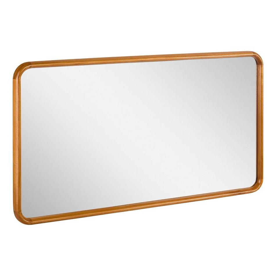54" x 30" Sylvaine Rounded Rectangle Teak Vanity Mirror - Teak, , large image number 1
