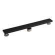24" Patterned Linear Shower Drain - Matte Black, , large image number 1