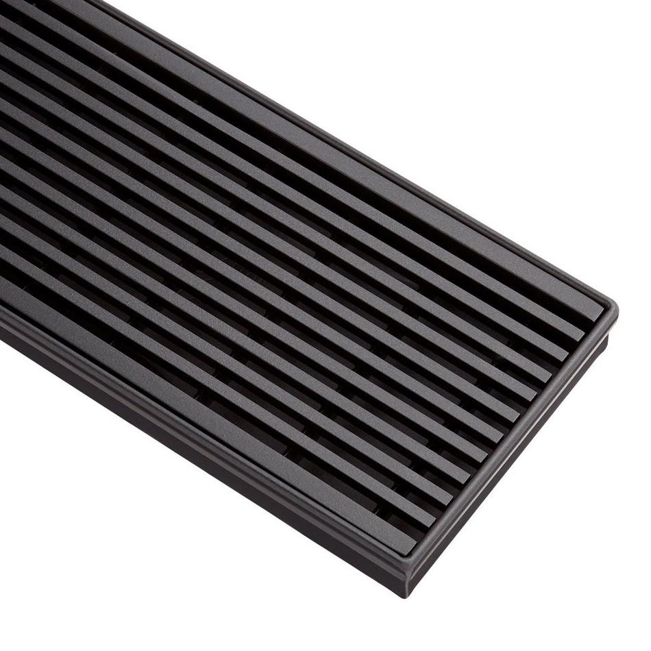 24" Patterned Linear Shower Drain - Matte Black, , large image number 3