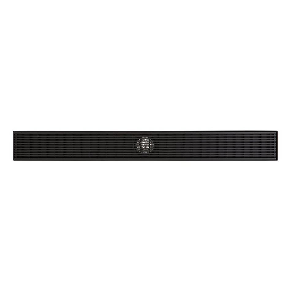 24" Patterned Linear Shower Drain - Matte Black, , large image number 2