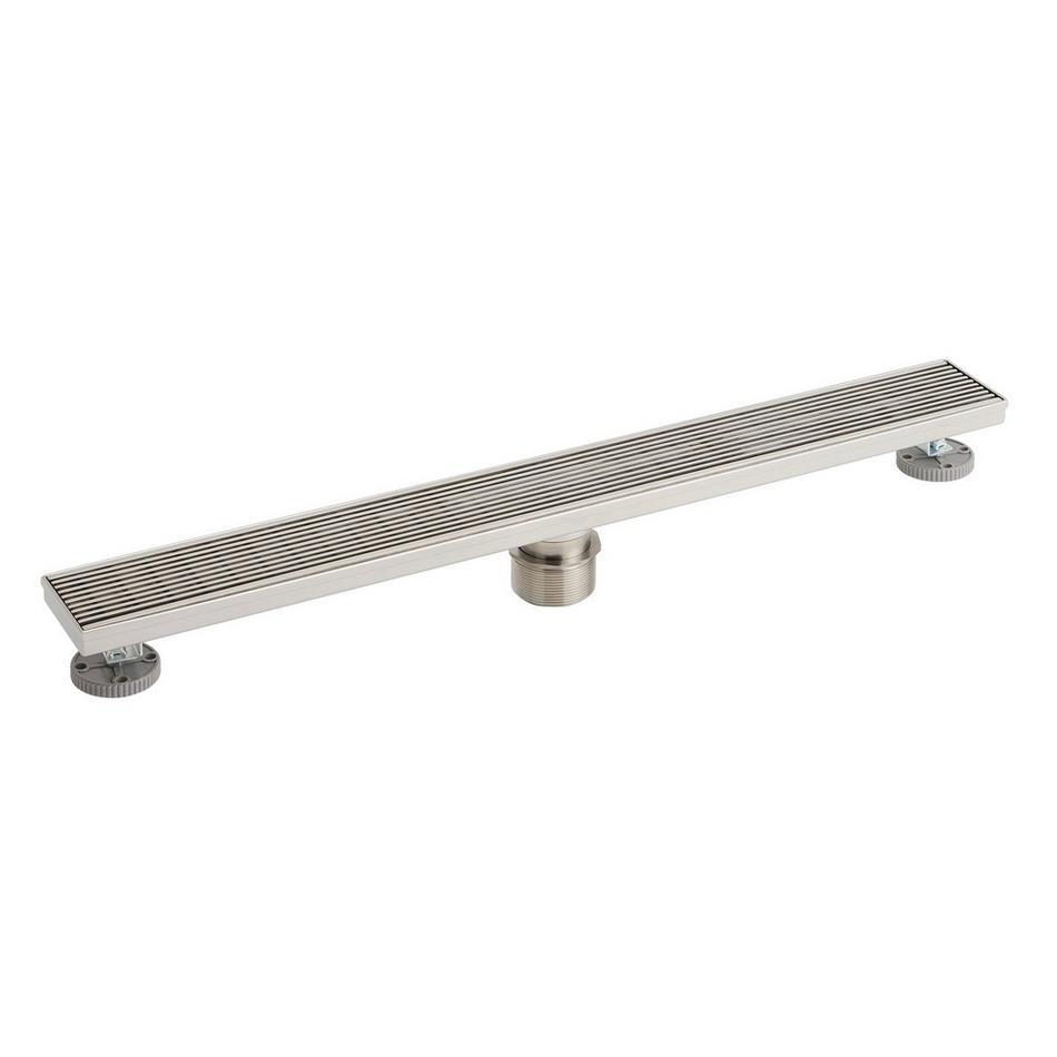 24" Patterned Linear Shower Drain - Polished Stainless Steel, , large image number 1