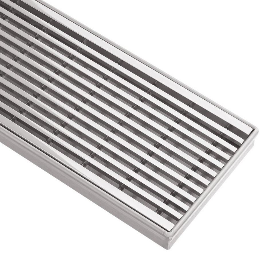 28" Patterned Linear Shower Drain - Polished Stainless Steel, , large image number 3