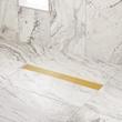 32" Patterned Linear Shower Drain - Brushed Gold, , large image number 0