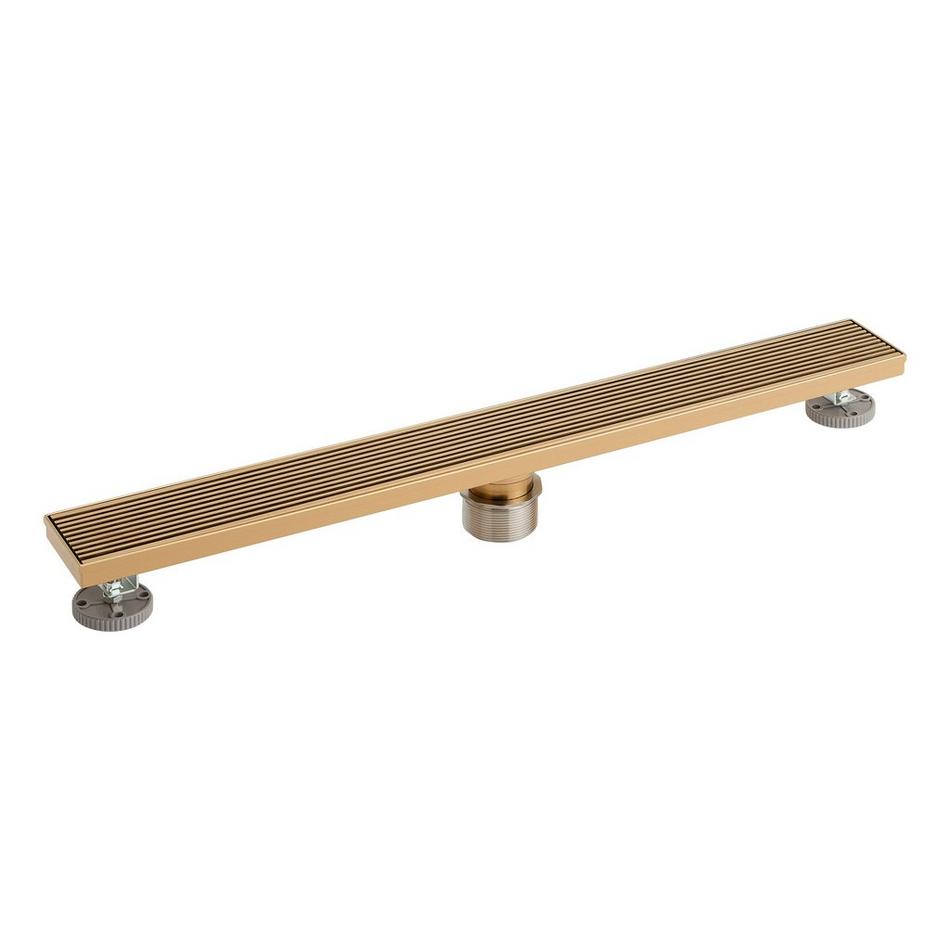 32" Patterned Linear Shower Drain - Brushed Gold, , large image number 1