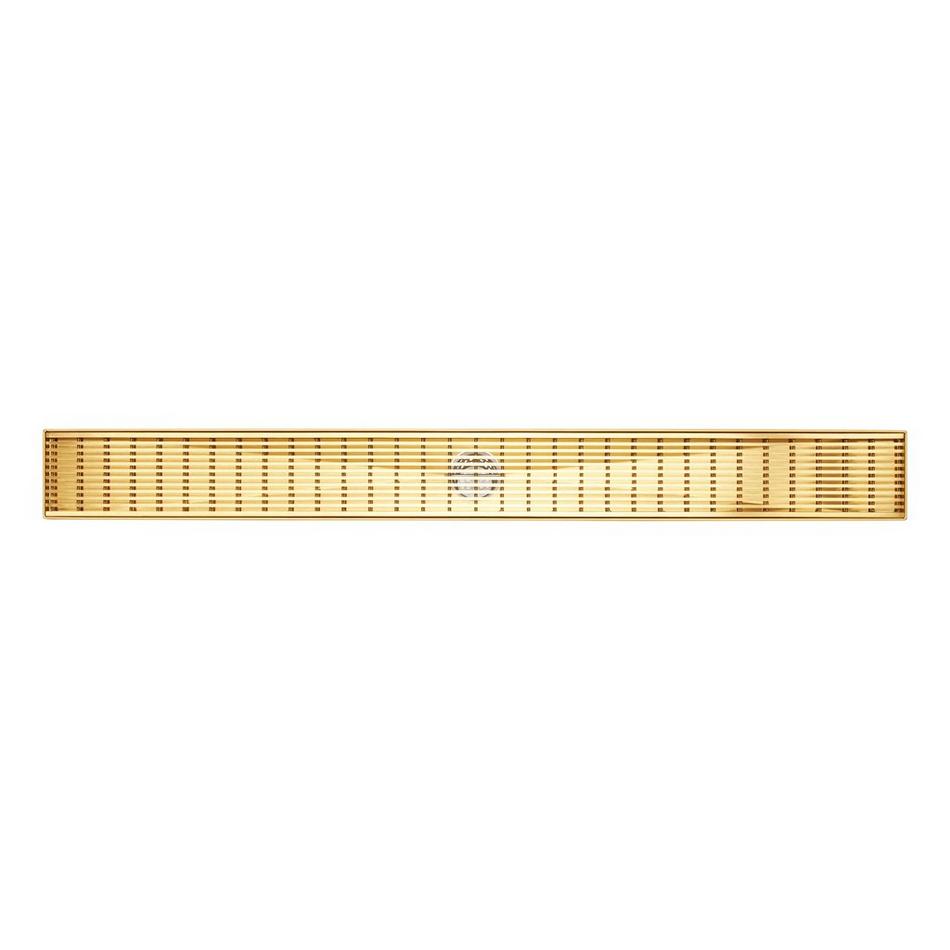 32" Patterned Linear Shower Drain - Brushed Gold, , large image number 2