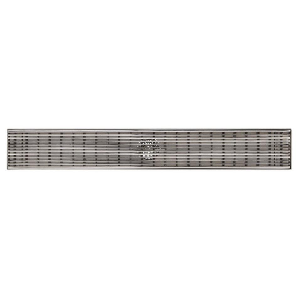 32" Patterned Linear Shower Drain - Polished Stainless Steel, , large image number 2
