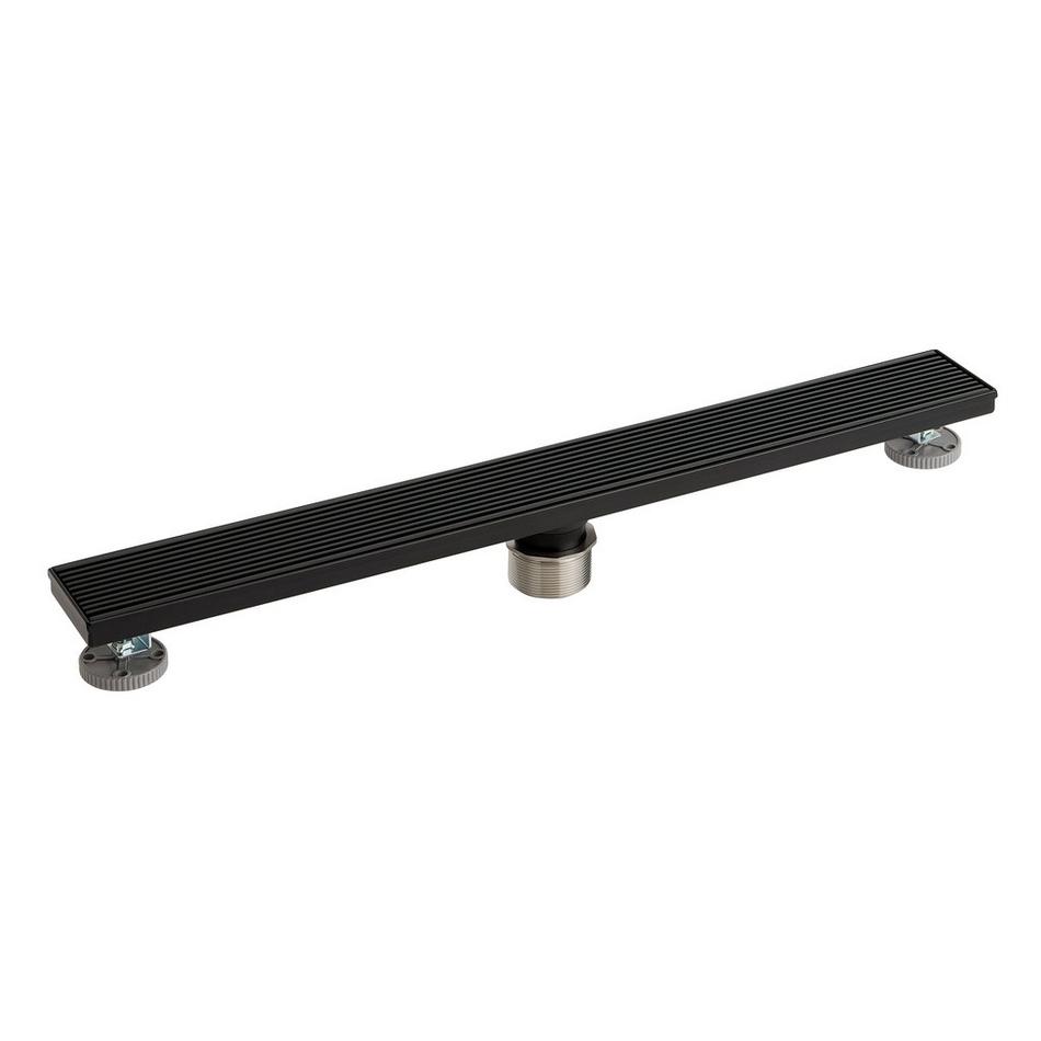 36" Patterned Linear Shower Drain - Matte Black, , large image number 1