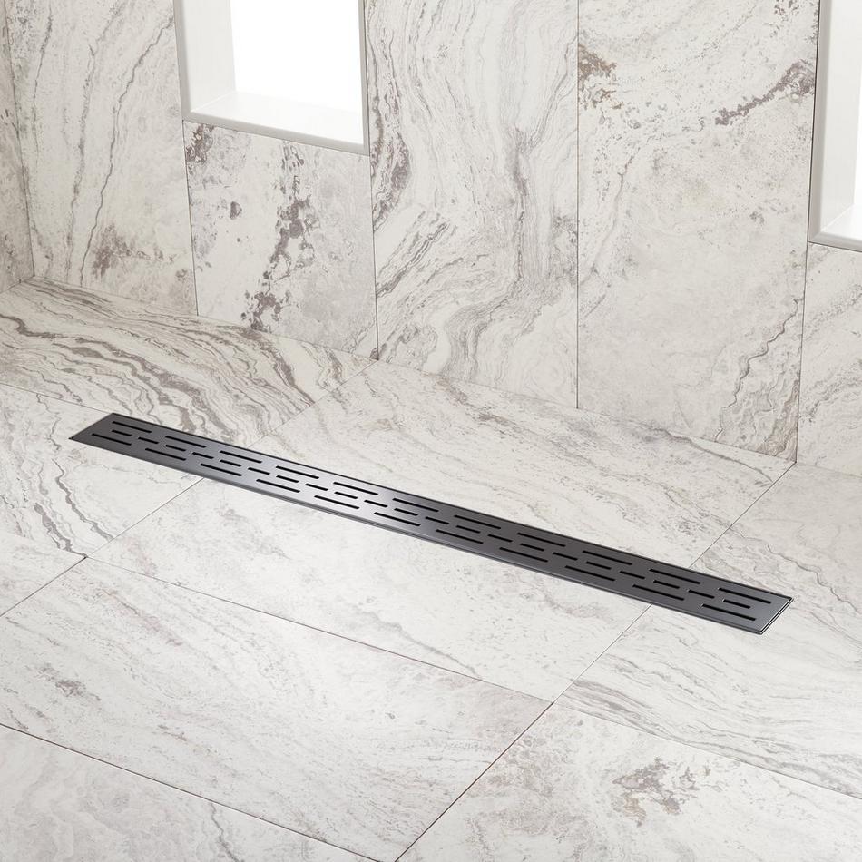 48" Slotted Linear Shower Drain - Matte Black, , large image number 0