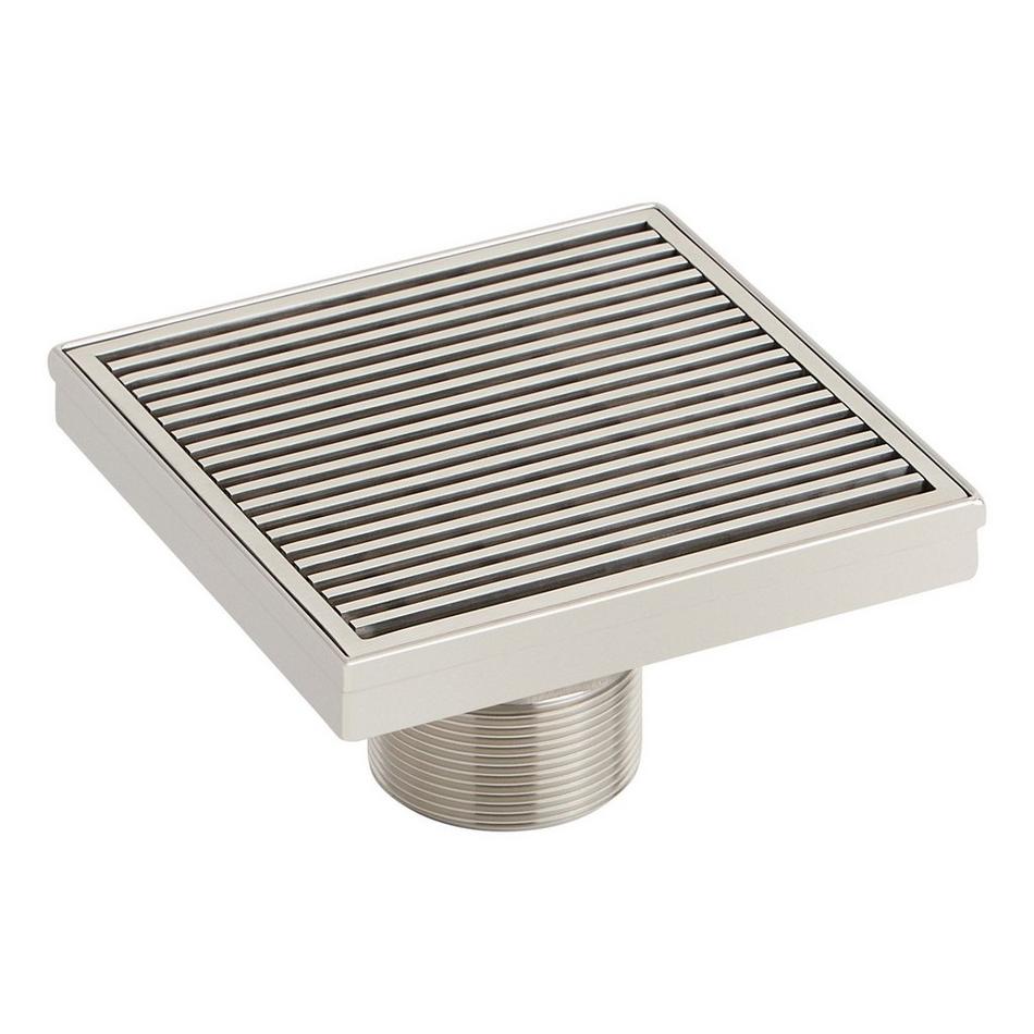 6" Patterned Square Shower Drain - Stainless Steel, , large image number 1