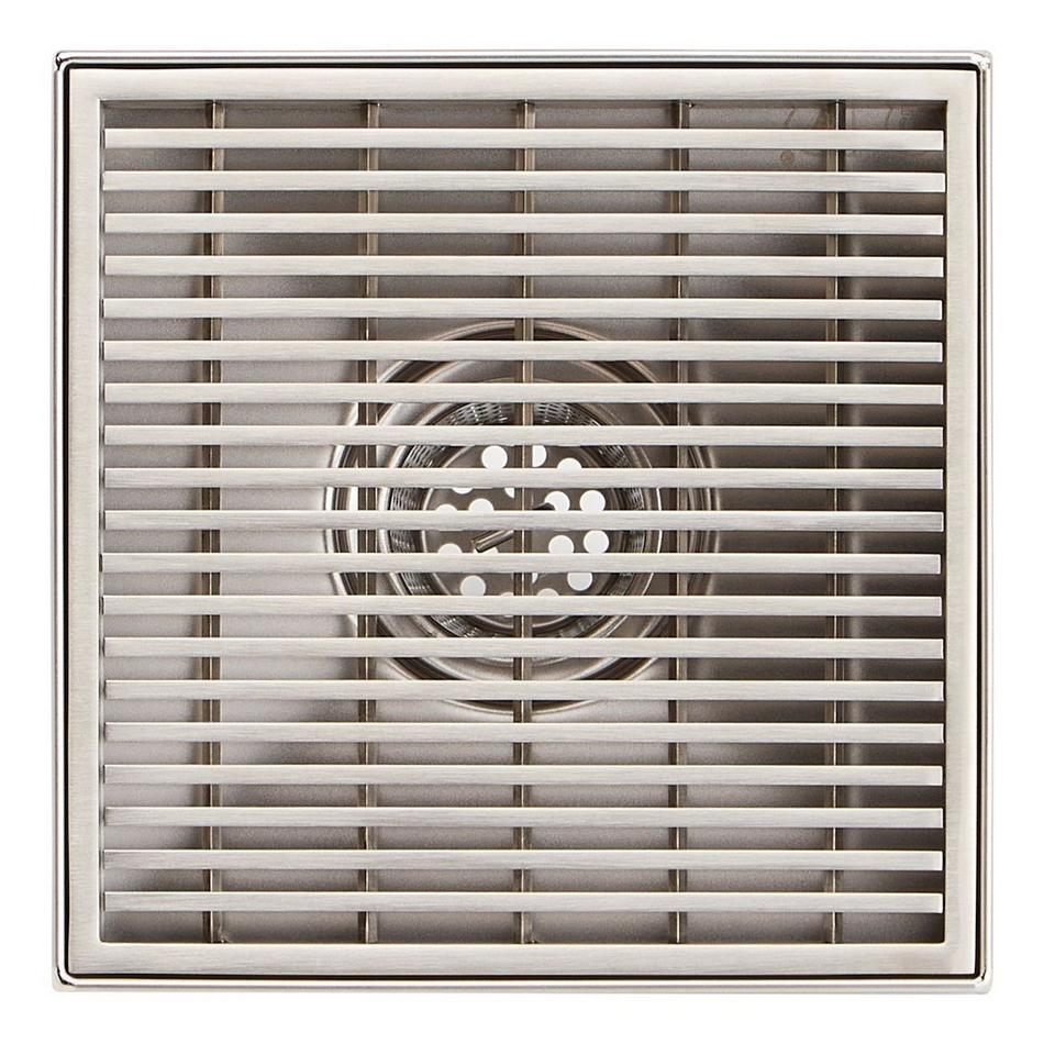 6" Patterned Square Shower Drain - Stainless Steel, , large image number 2
