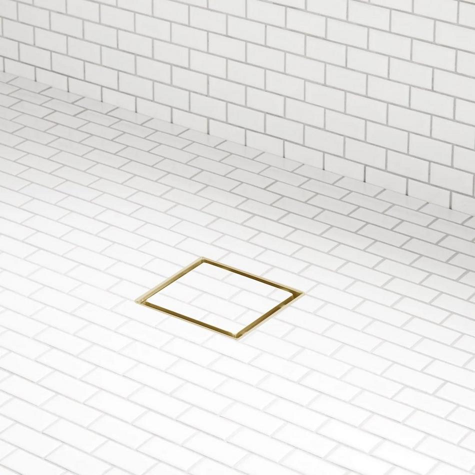 8" Tile-In Square Shower Drain - Brushed Gold, , large image number 0