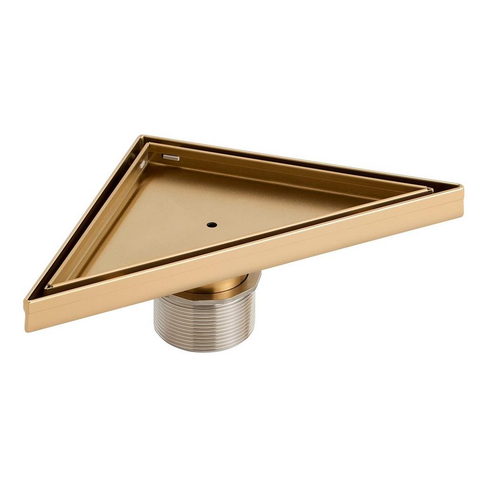8" Tile-In Corner Shower Drain - Brushed Gold, , large image number 1