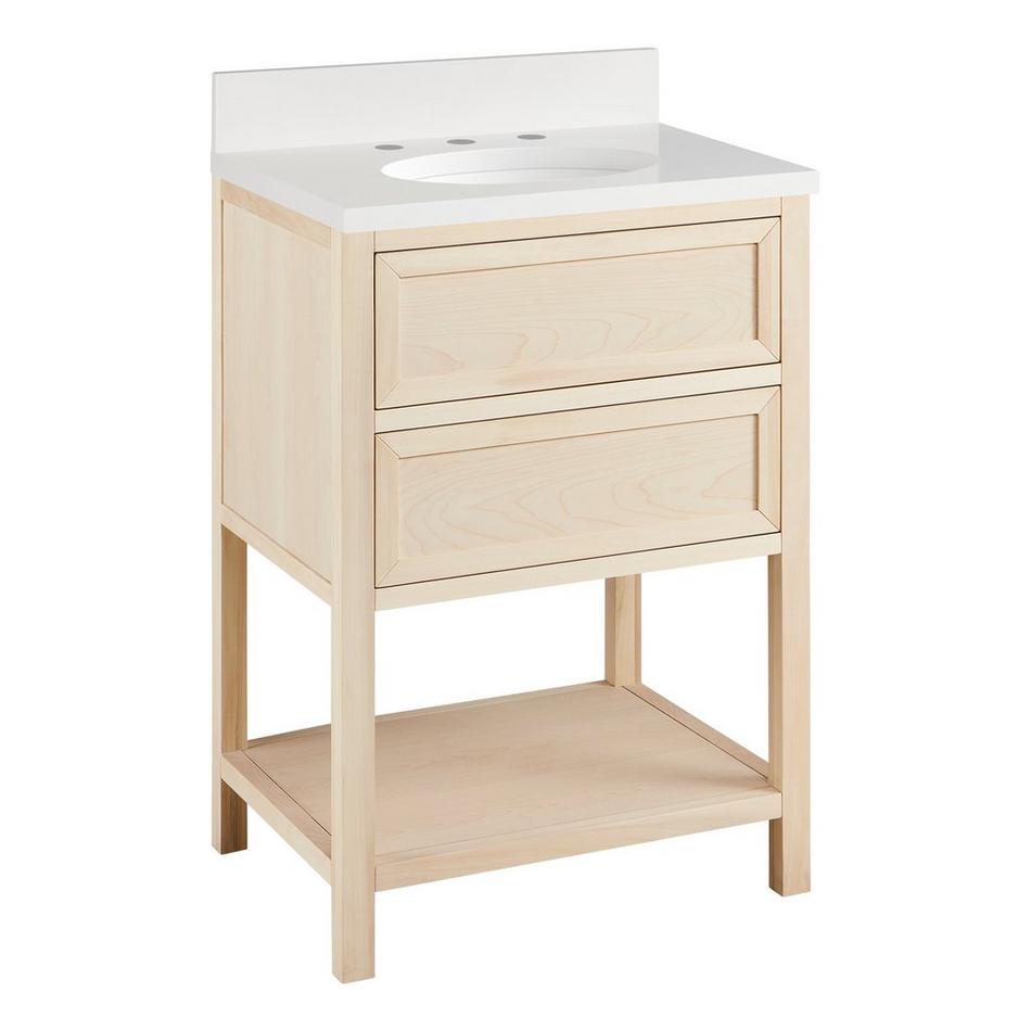 24" Robertson Console Vanity with Undermount Sink - Unfinished - AW Quartz - 3 Hole, , large image number 0