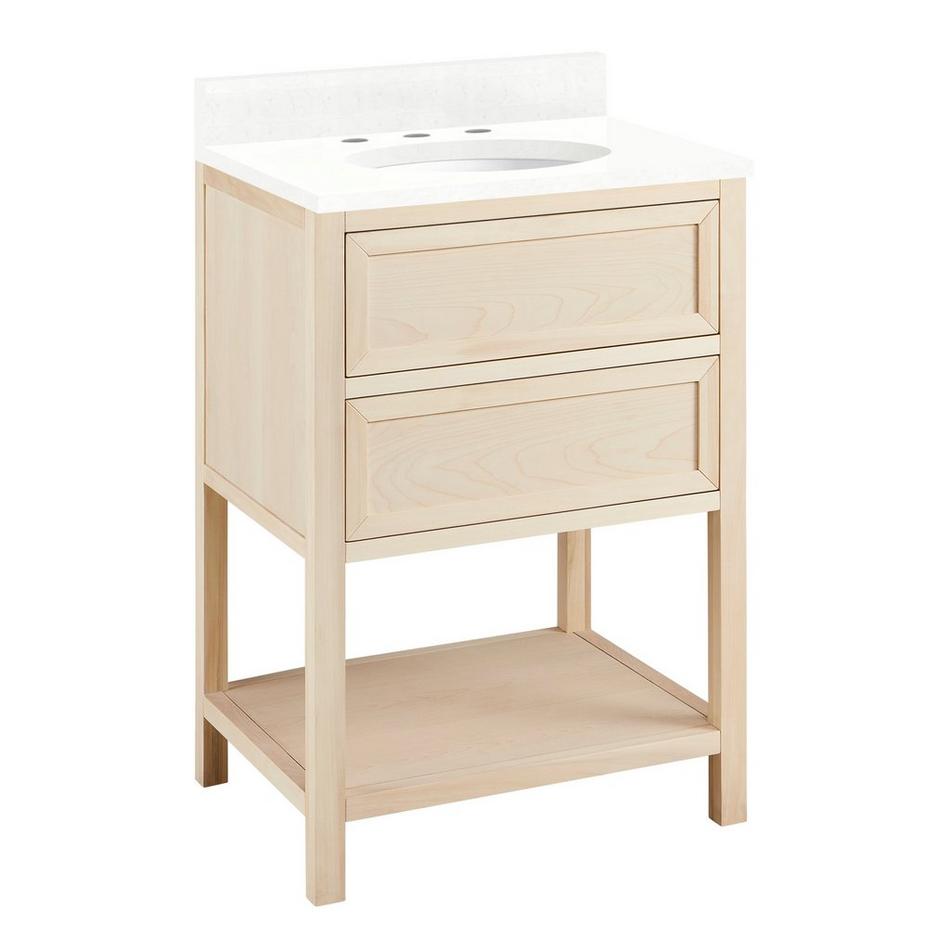 24" Robertson Console Vanity with Undermount Sink - Unfinished - FW Quartz - 3 Hole, , large image number 0
