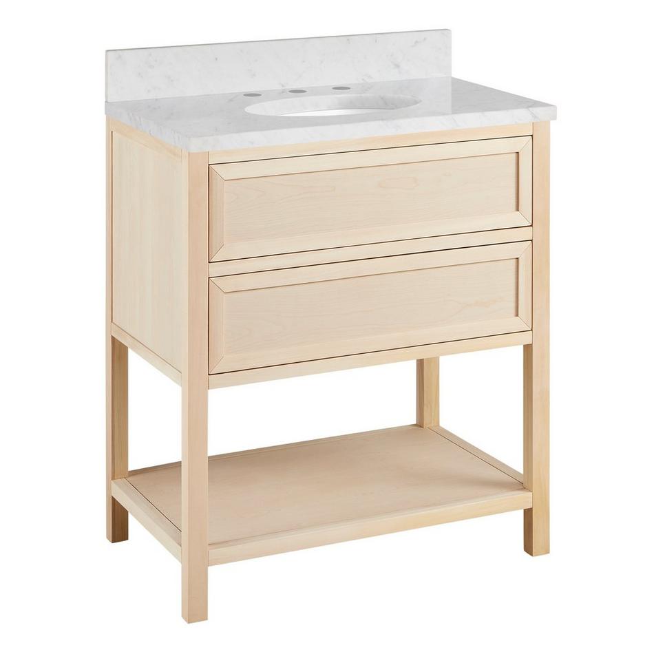 30" Robertson Console Vanity with Undermount Sink - Unfinished - Carrara - 3 Hole, , large image number 0
