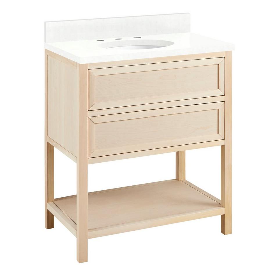 30" Robertson Console Vanity with Undermount Sink - Unfinished - FW Quartz - 3 Hole, , large image number 0
