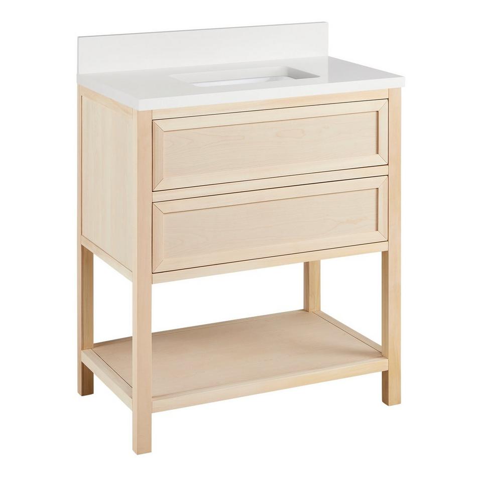 30" Robertson Console Vanity with Rectangular Undermount Sink - Unfinished - AW Quartz - No Hole, , large image number 0
