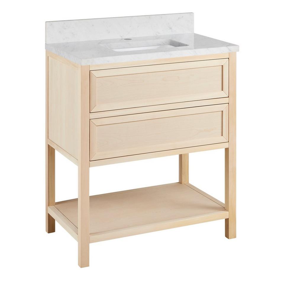 30" Robertson Console Vanity with Rectangular Undermount Sink - Unfinished - Carrara - 1 Hole, , large image number 0
