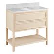 36" Robertson Console Vanity with Undermount Sink - Unfinished - Carrara - 3 Hole, , large image number 0